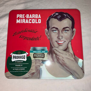 Empty Proraso "Pre-Barba Miracolo" Shaving Kit tin vintage look
